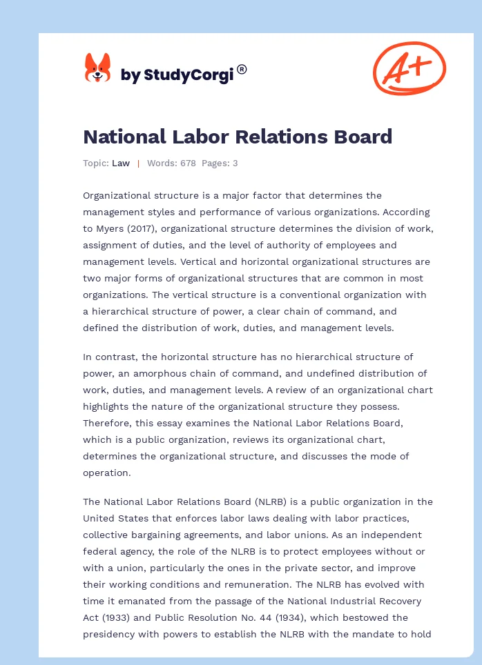 National Labor Relations Board. Page 1