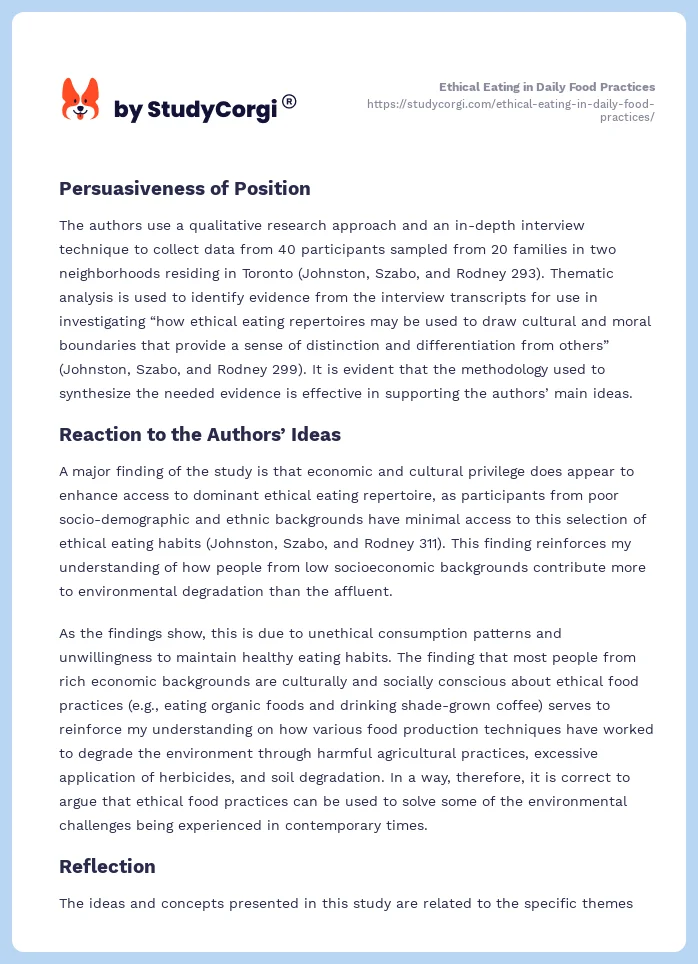 Ethical Eating in Daily Food Practices. Page 2