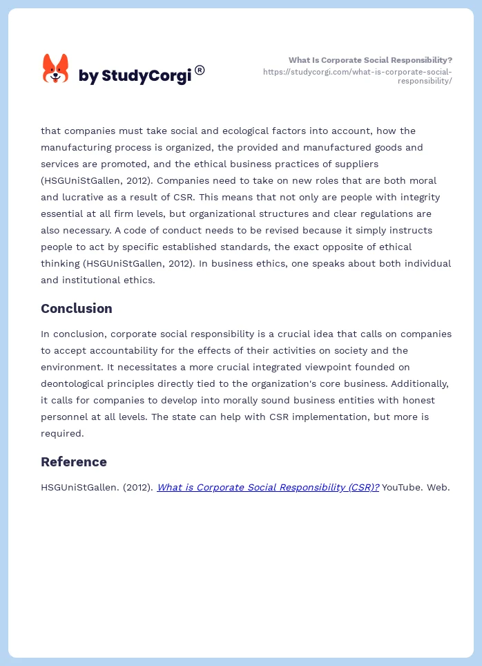 What Is Corporate Social Responsibility?. Page 2