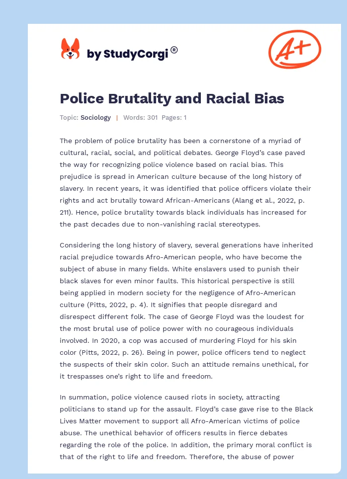 Police Brutality and Racial Bias. Page 1