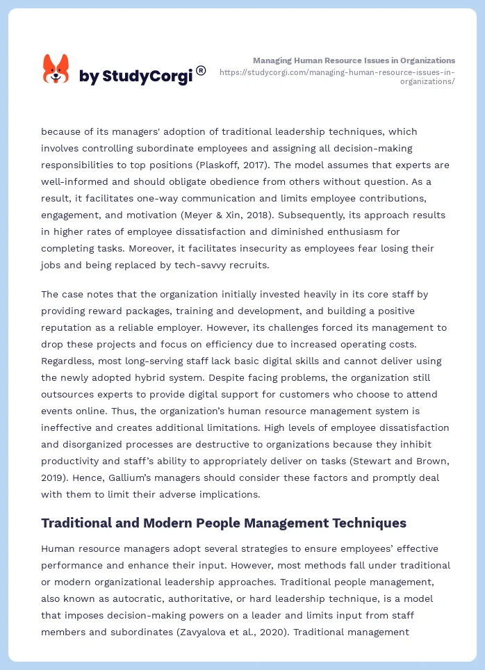 Managing Human Resource Issues in Organizations. Page 2