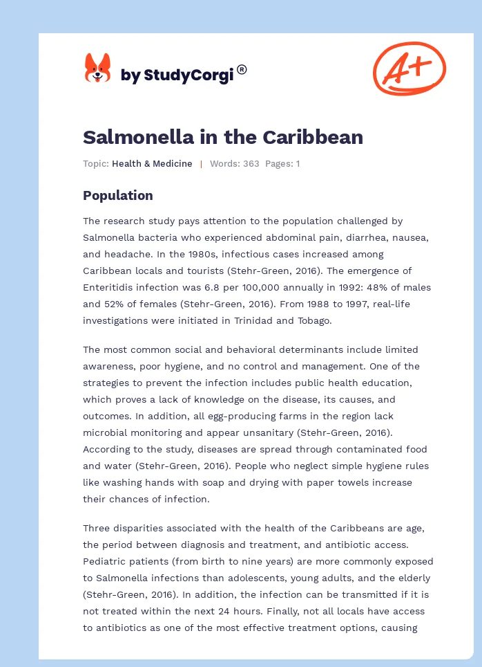 Salmonella in the Caribbean. Page 1