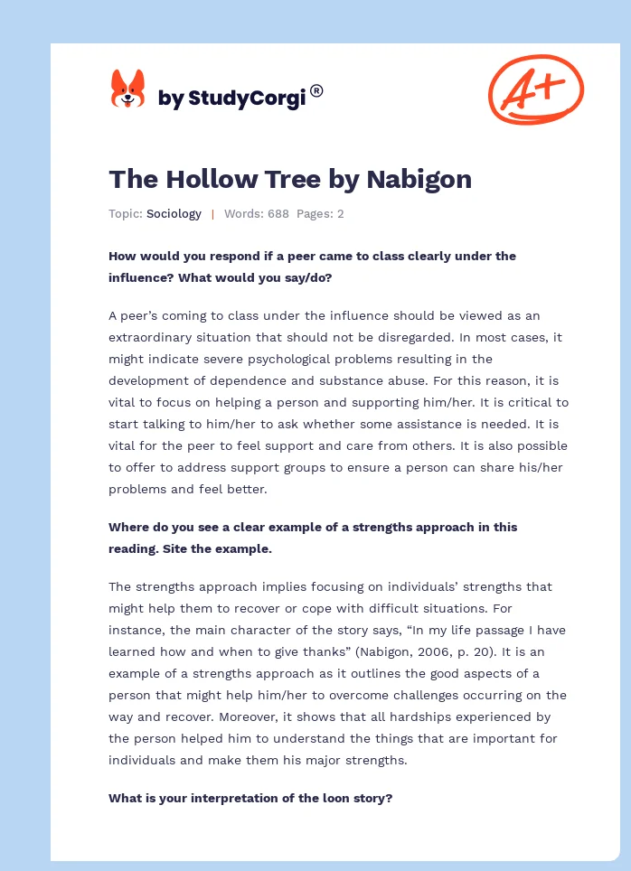The Hollow Tree by Nabigon. Page 1