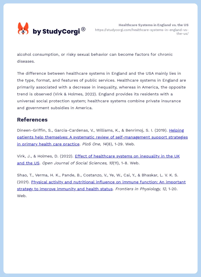 Healthcare Systems in England vs. the US. Page 2