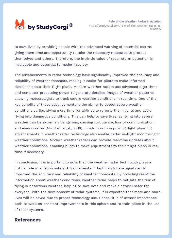 Role of the Weather Radar in Aviation. Page 2
