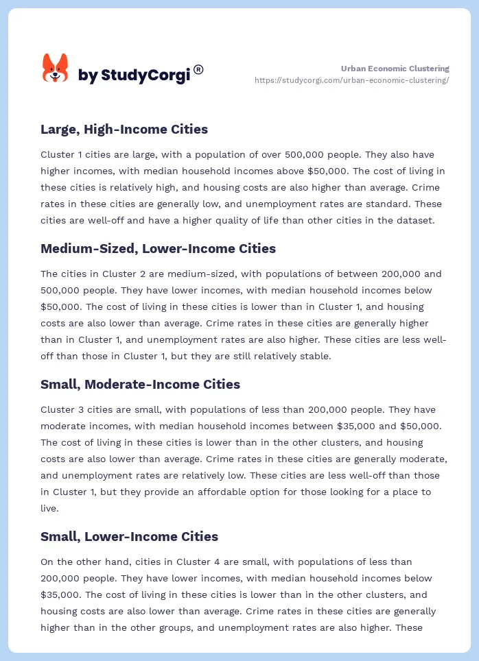 Urban Economic Clustering. Page 2