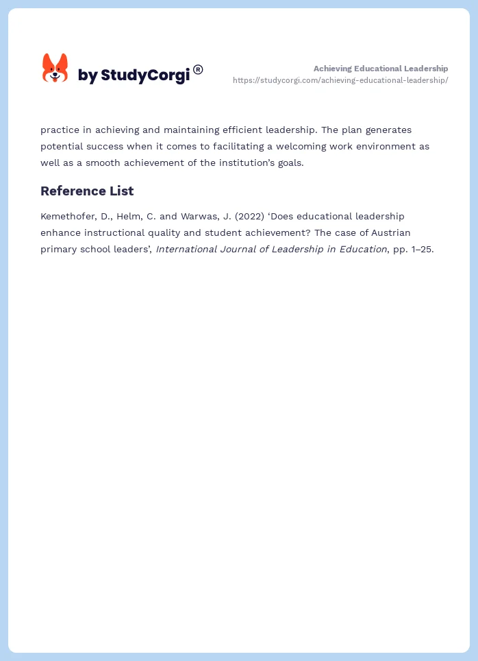 Achieving Educational Leadership. Page 2