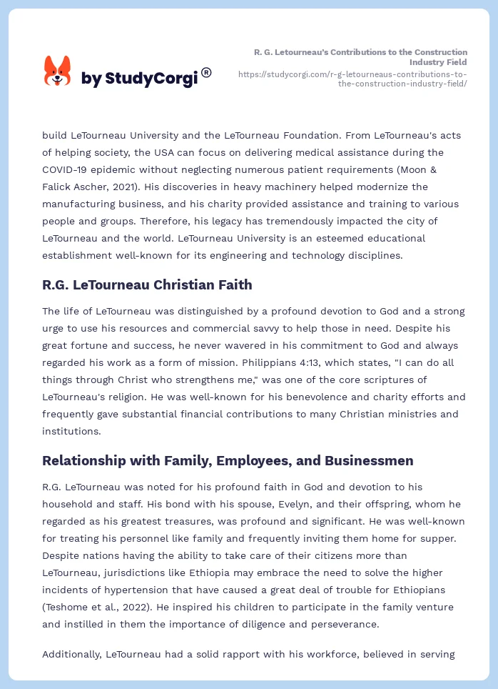 R. G. Letourneau’s Contributions to the Construction Industry Field. Page 2