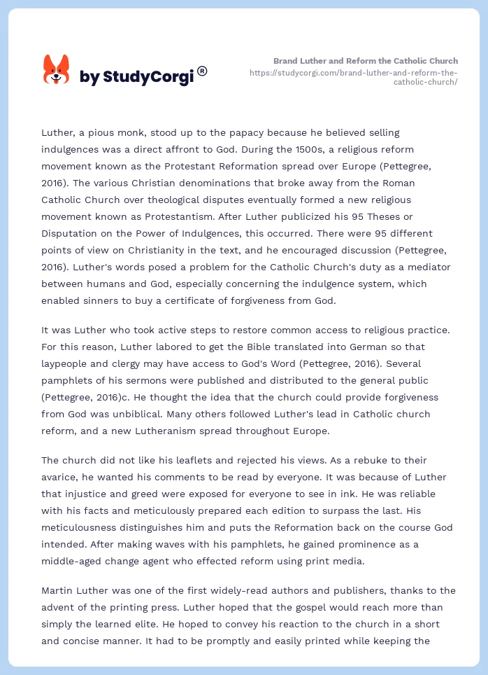 Brand Luther and Reform the Catholic Church. Page 2