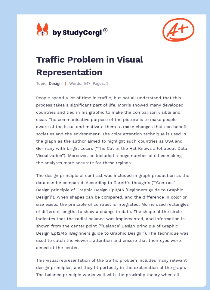 Traffic Problem in Visual Representation. Page 1