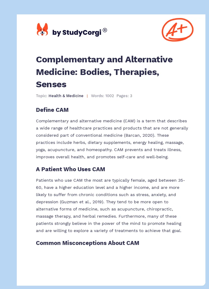 Complementary and Alternative Medicine: Bodies, Therapies, Senses. Page 1