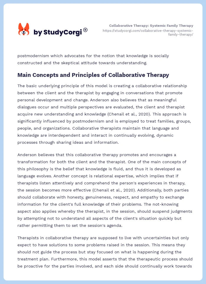Collaborative Therapy: Systemic Family Therapy. Page 2