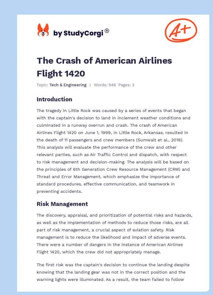 The Crash of American Airlines Flight 1420. Page 1