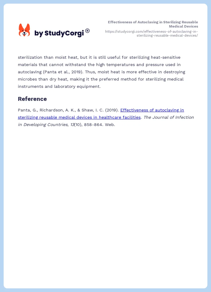 Effectiveness of Autoclaving in Sterilizing Reusable Medical Devices. Page 2
