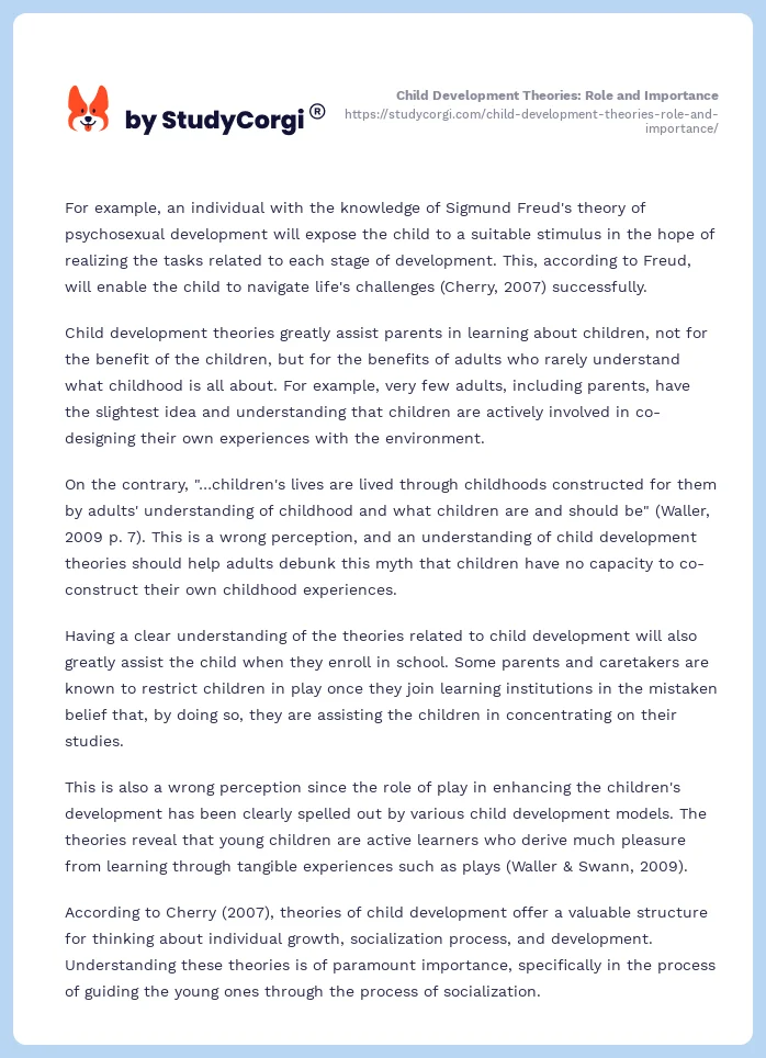 Child Development Theories: Role and Importance. Page 2
