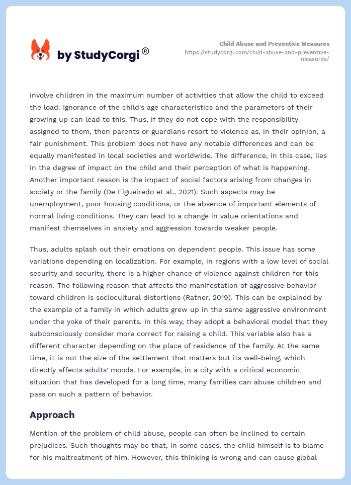 Child Abuse and Preventive Measures. Page 2