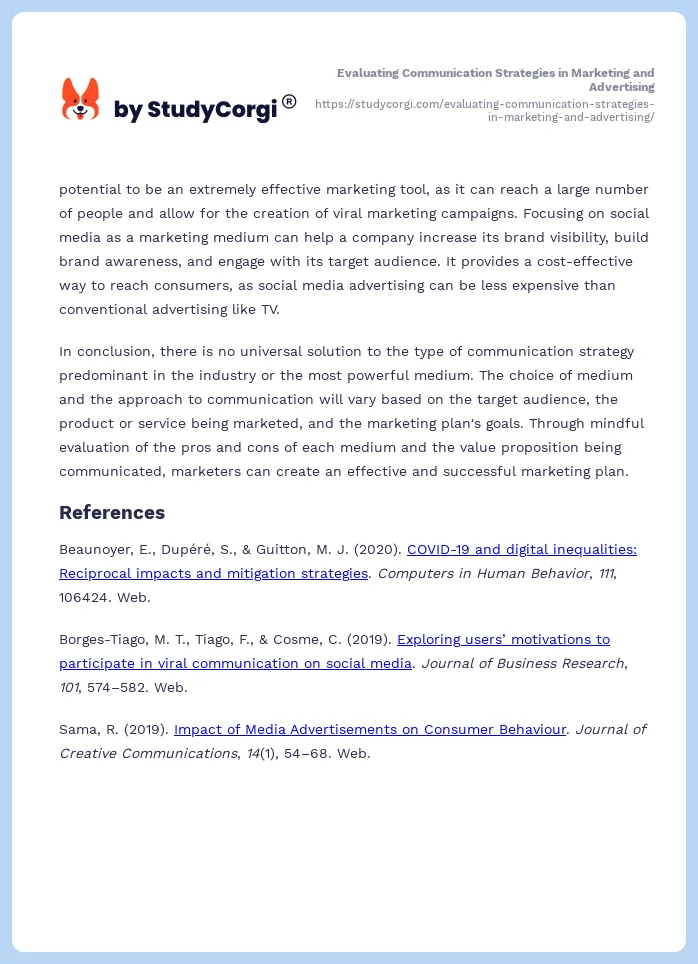 Evaluating Communication Strategies in Marketing and Advertising. Page 2