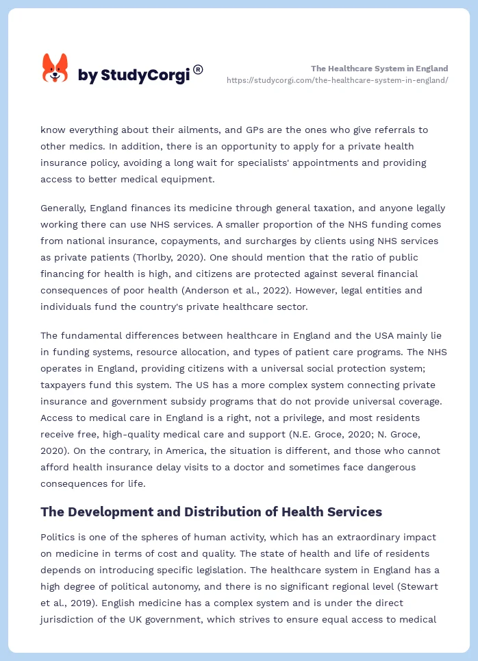The Healthcare System in England. Page 2