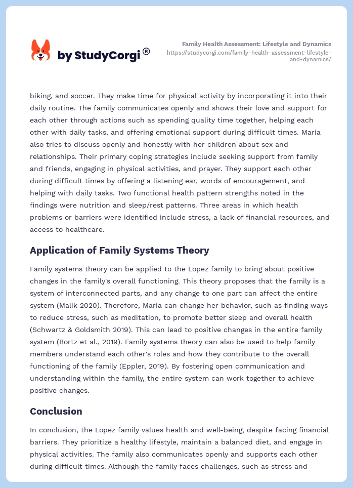 Family Health Assessment: Lifestyle and Dynamics. Page 2