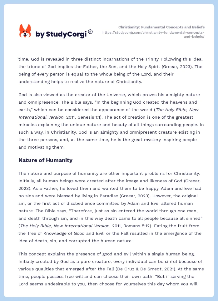 Christianity: Fundamental Concepts and Beliefs. Page 2