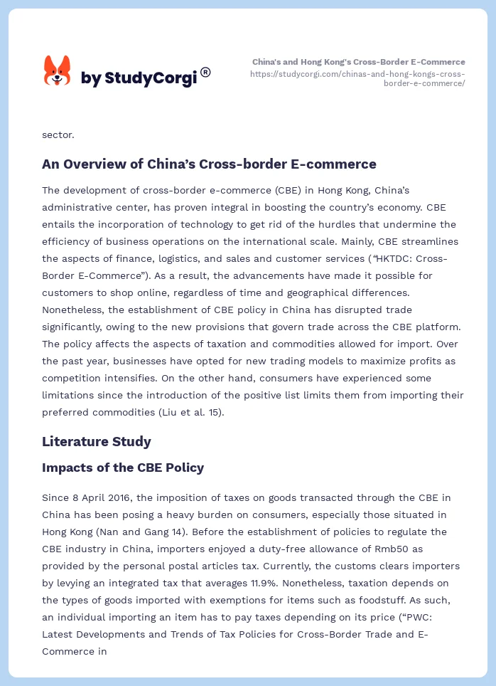 China's and Hong Kong's Cross-Border E-Commerce. Page 2