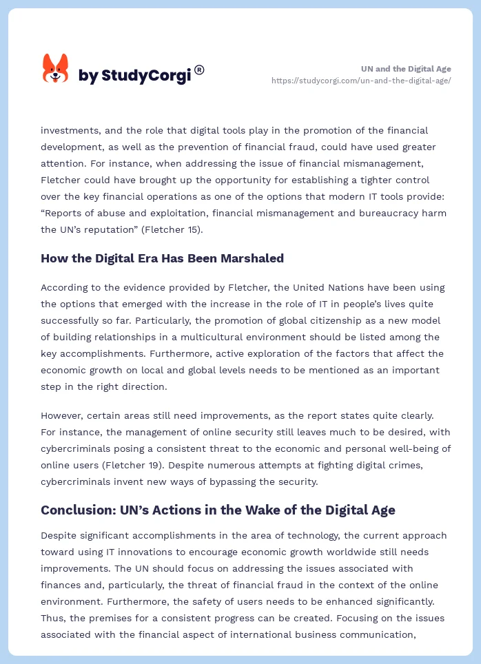 UN and the Digital Age. Page 2