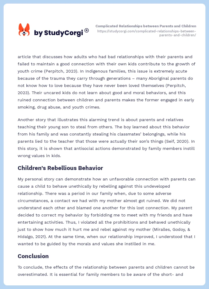 Complicated Relationships between Parents and Children. Page 2