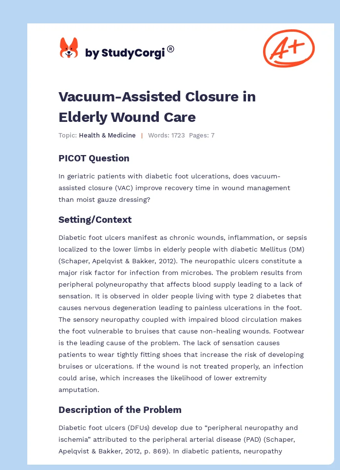 Vacuum-Assisted Closure in Elderly Wound Care. Page 1