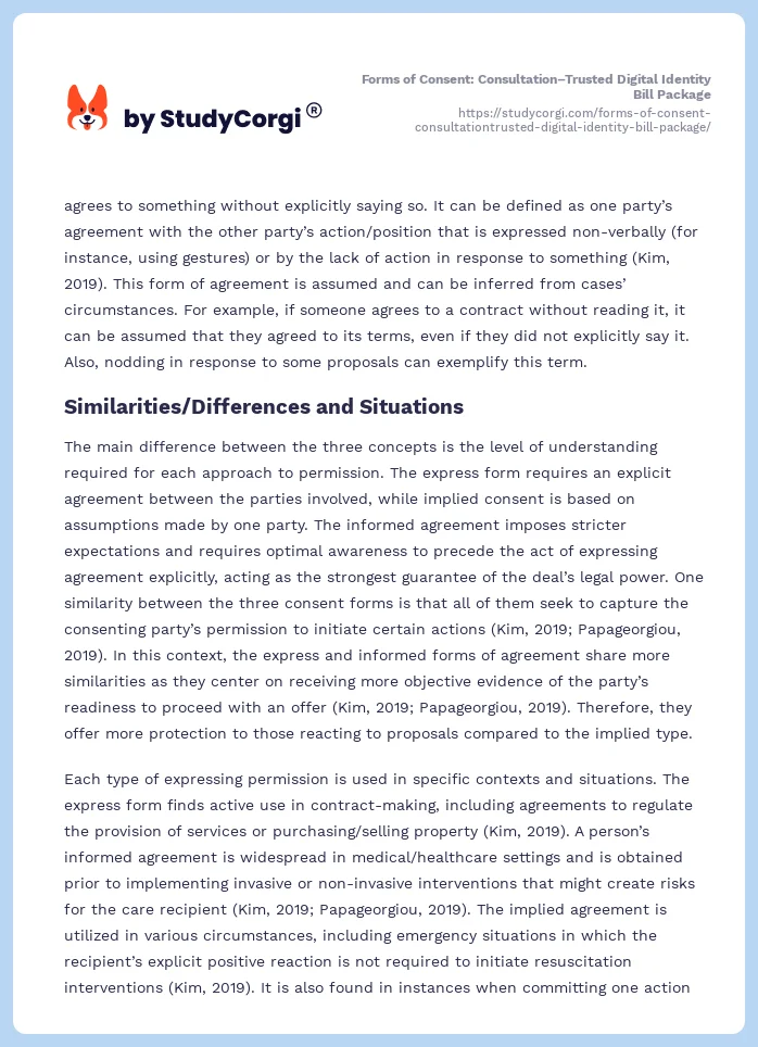 Forms Of Consent Consultation Trusted Digital Identity Bill Package 