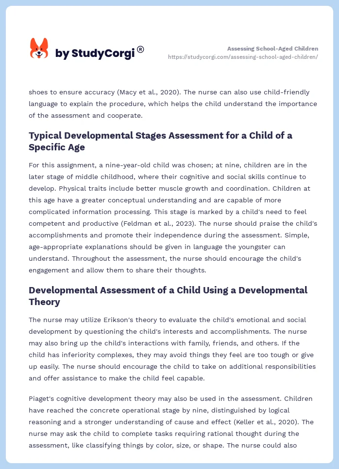 Assessing School-Aged Children. Page 2