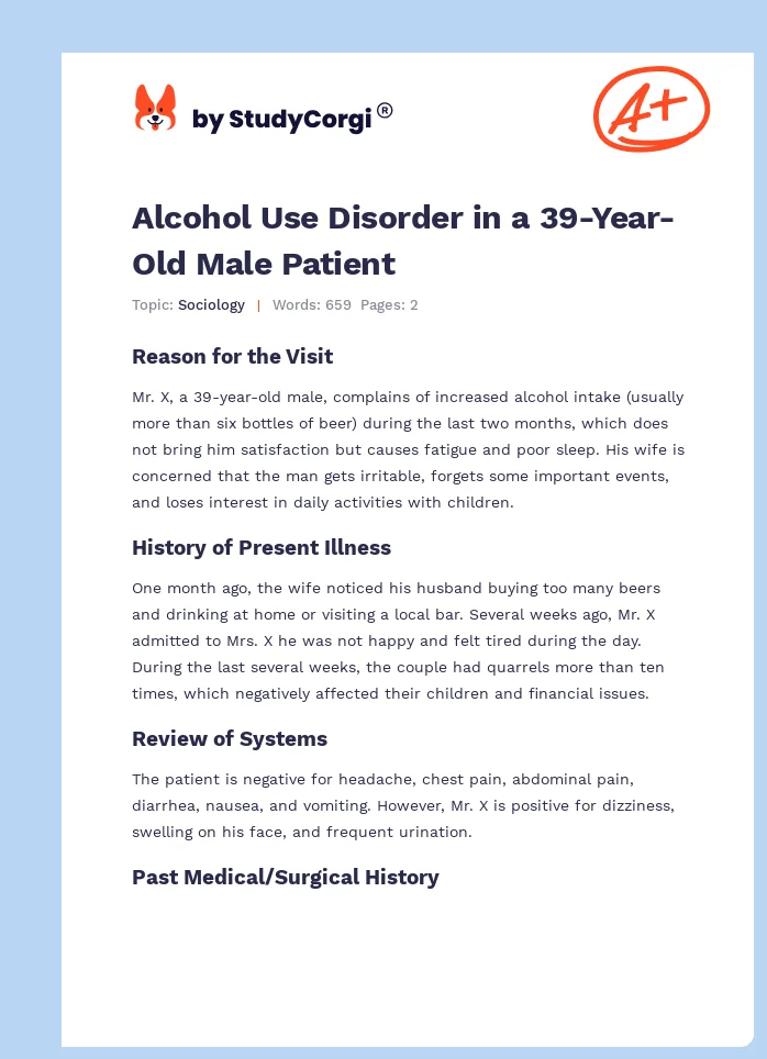 Alcohol Use Disorder in a 39-Year-Old Male Patient. Page 1