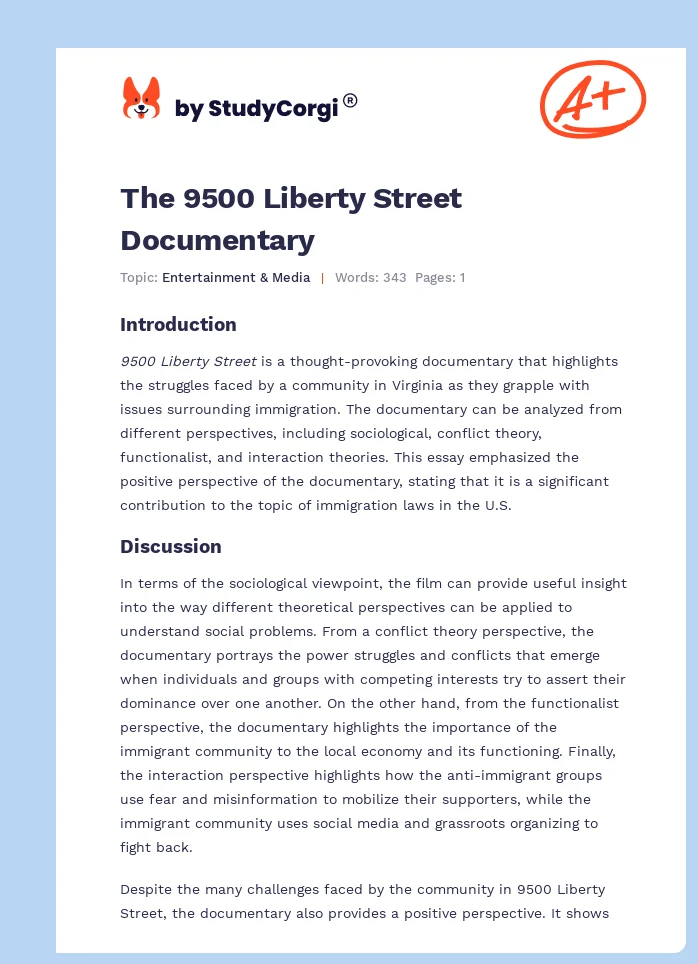 The 9500 Liberty Street Documentary. Page 1
