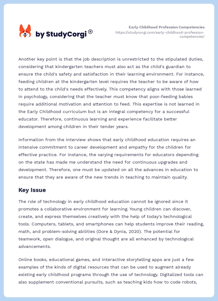 Early Childhood Profession Competencies. Page 2
