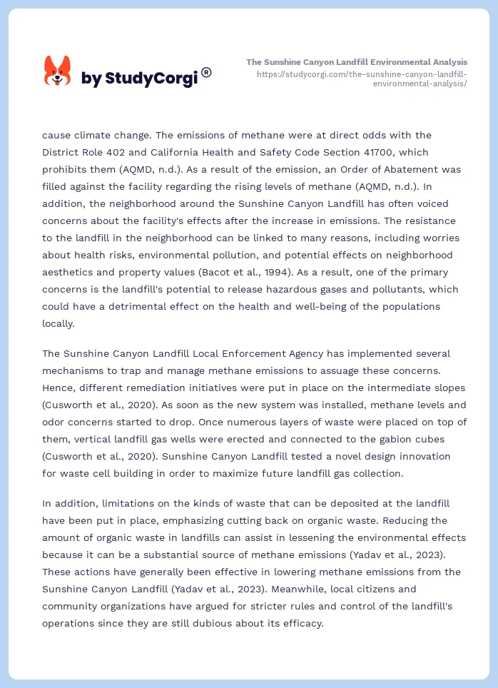 The Sunshine Canyon Landfill Environmental Analysis. Page 2