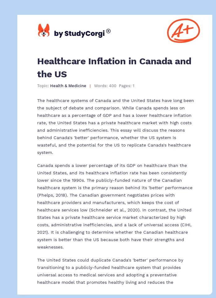 Healthcare Inflation in Canada and the US. Page 1