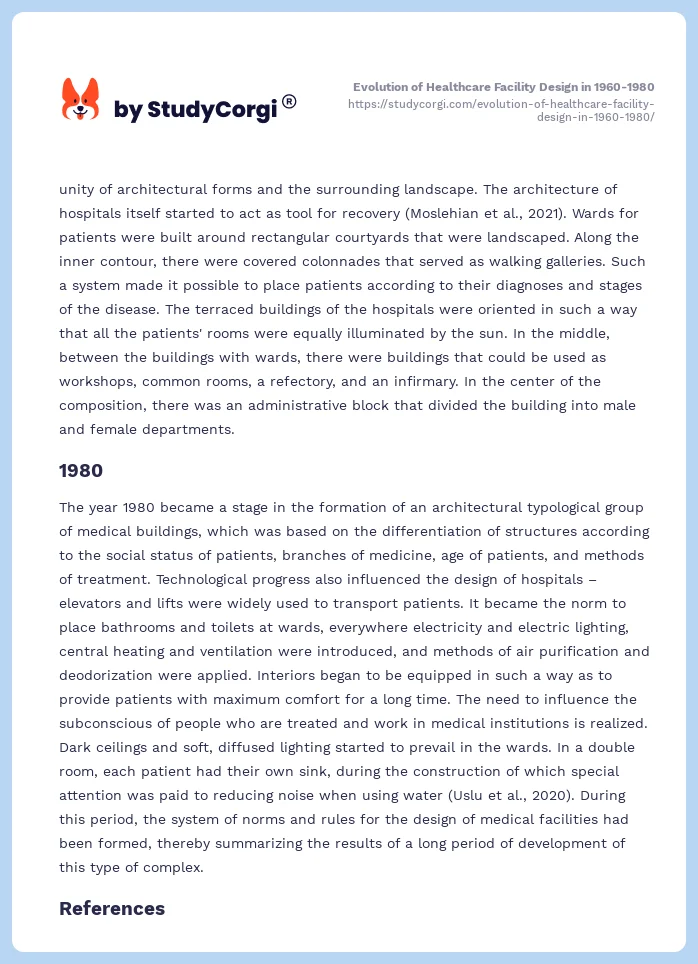 Evolution of Healthcare Facility Design in 1960-1980. Page 2