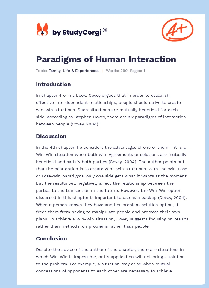 Paradigms of Human Interaction. Page 1