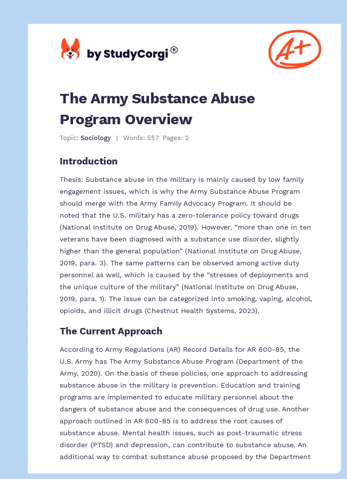 The Army Substance Abuse Program Overview. Page 1