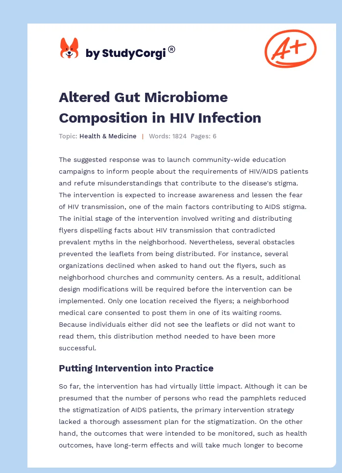 Altered Gut Microbiome Composition in HIV Infection. Page 1