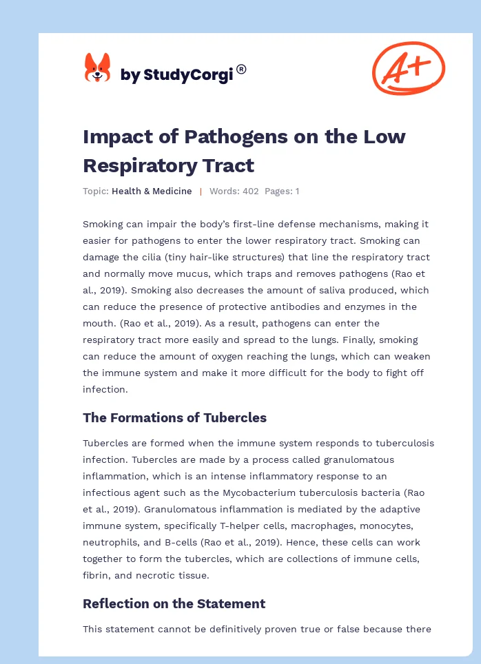 Impact of Pathogens on the Low Respiratory Tract. Page 1
