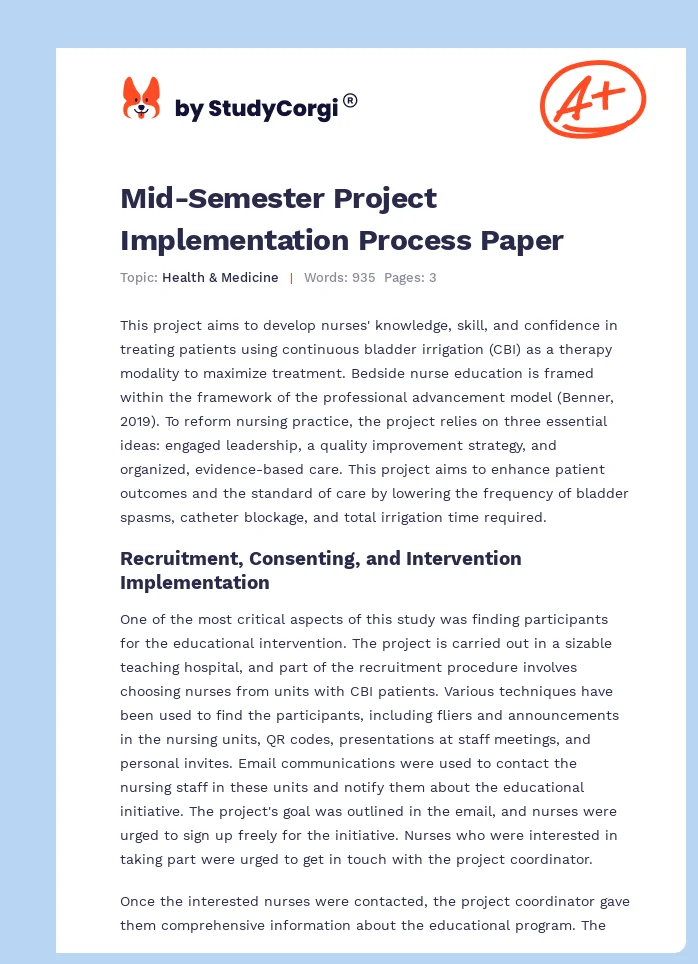 Mid-Semester Project Implementation Process Paper. Page 1