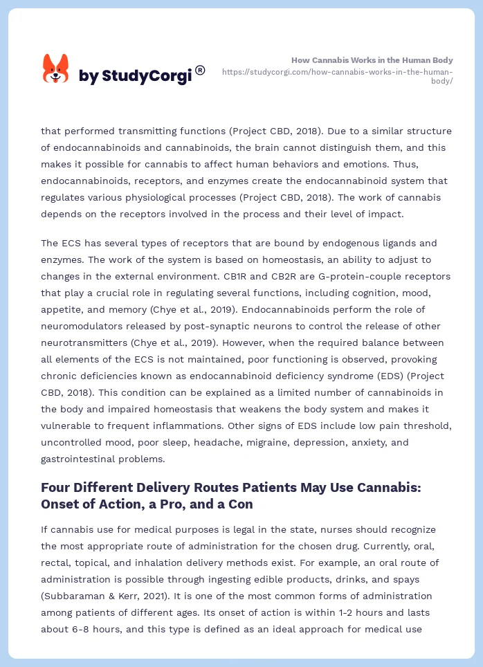 How Cannabis Works in the Human Body. Page 2