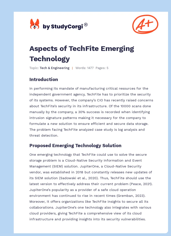 Aspects of TechFite Emerging Technology. Page 1