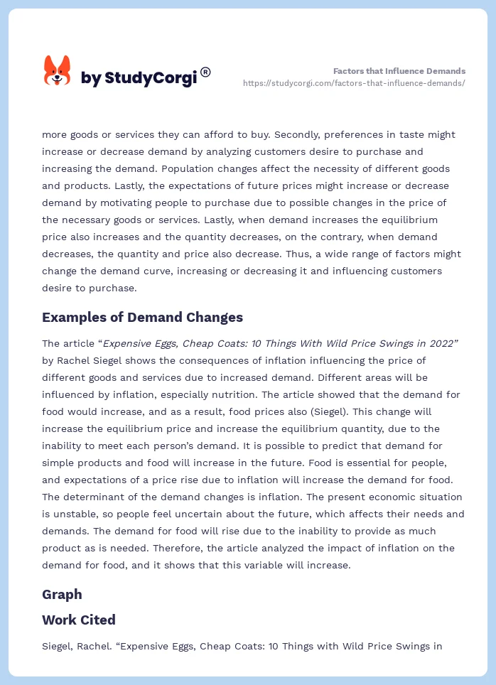 Factors that Influence Demands. Page 2