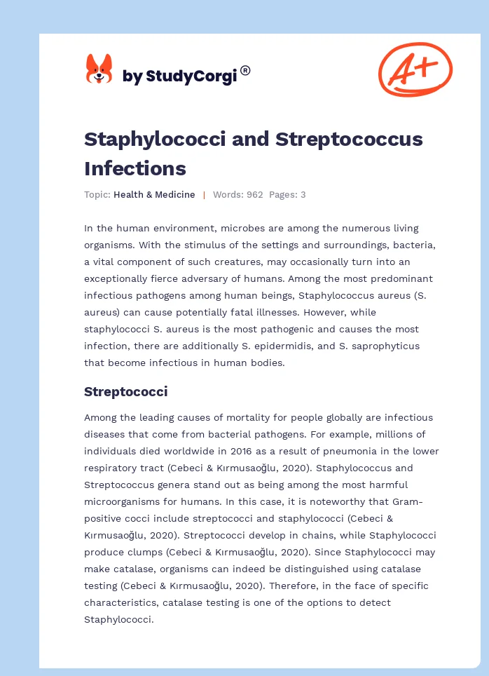 Staphylococci and Streptococcus Infections. Page 1