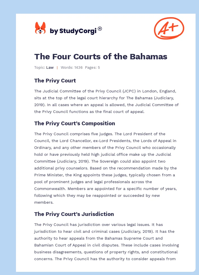 The Four Courts of the Bahamas. Page 1