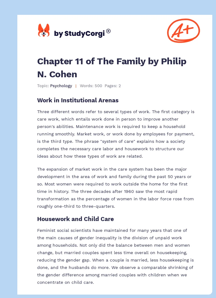 Chapter 11 of The Family by Philip N. Cohen. Page 1