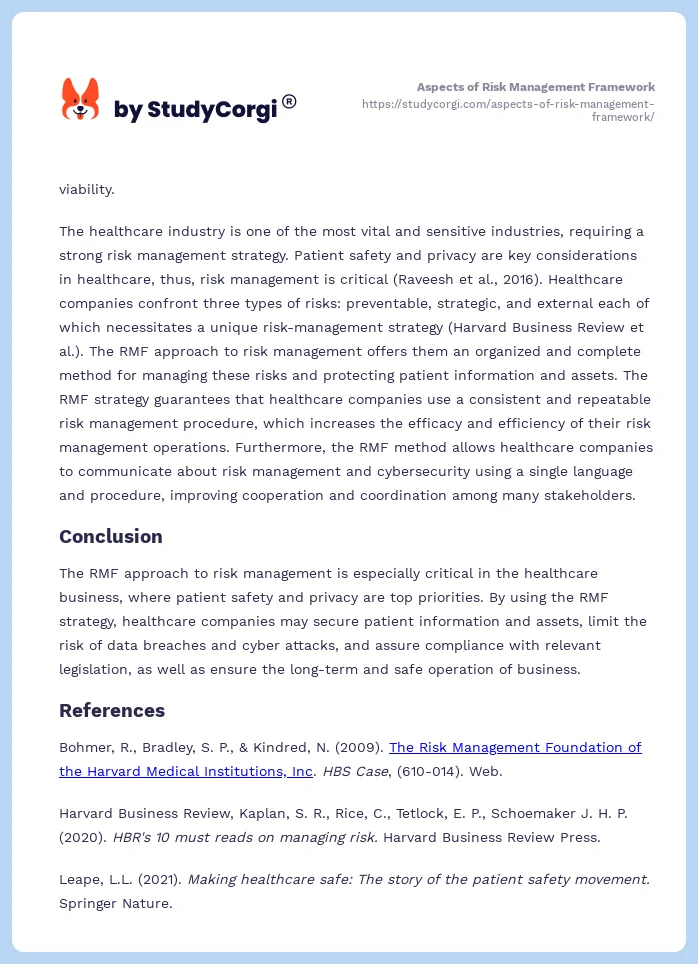 Aspects of Risk Management Framework. Page 2