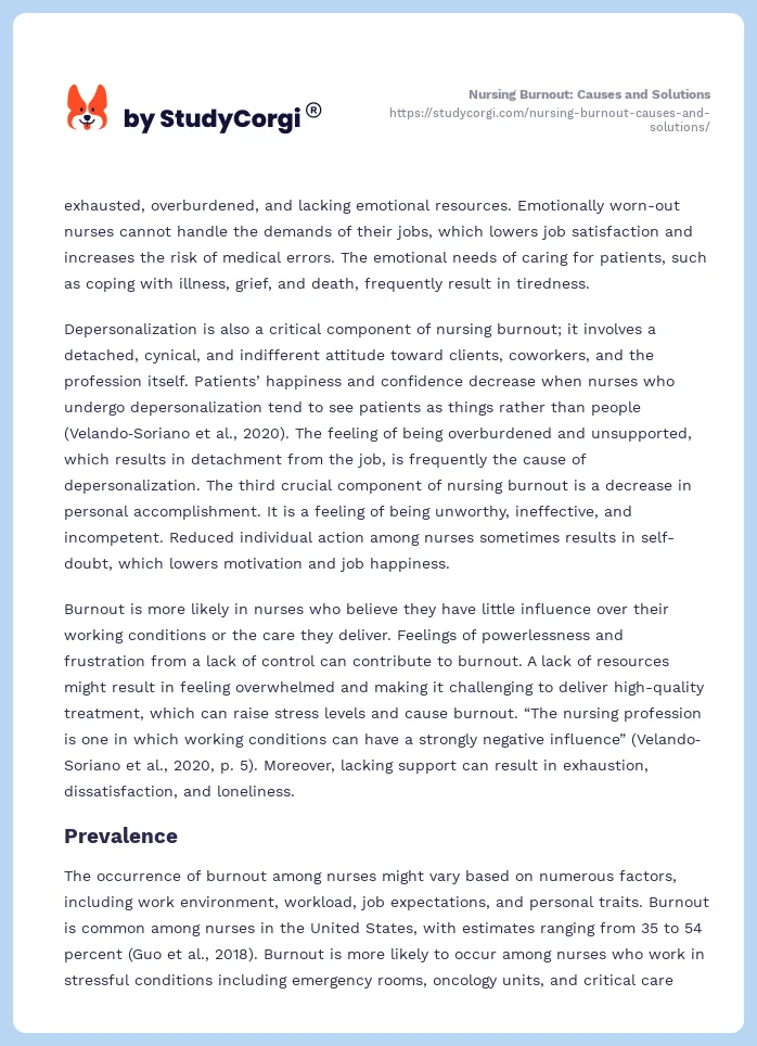 Nursing Burnout: Causes and Solutions. Page 2