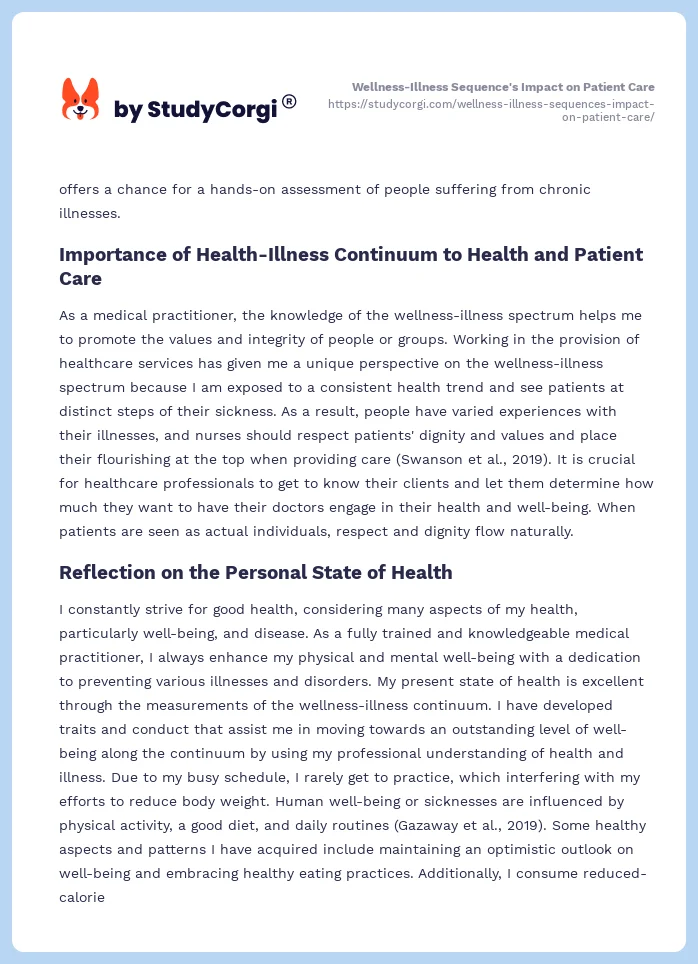 Wellness-Illness Sequence's Impact on Patient Care. Page 2